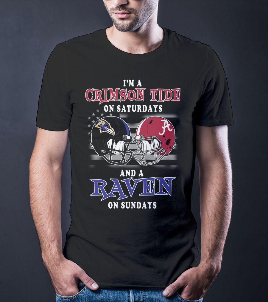 I'm A Crimson Tide On Saturdays And A Raven On Sundays T-Shirt