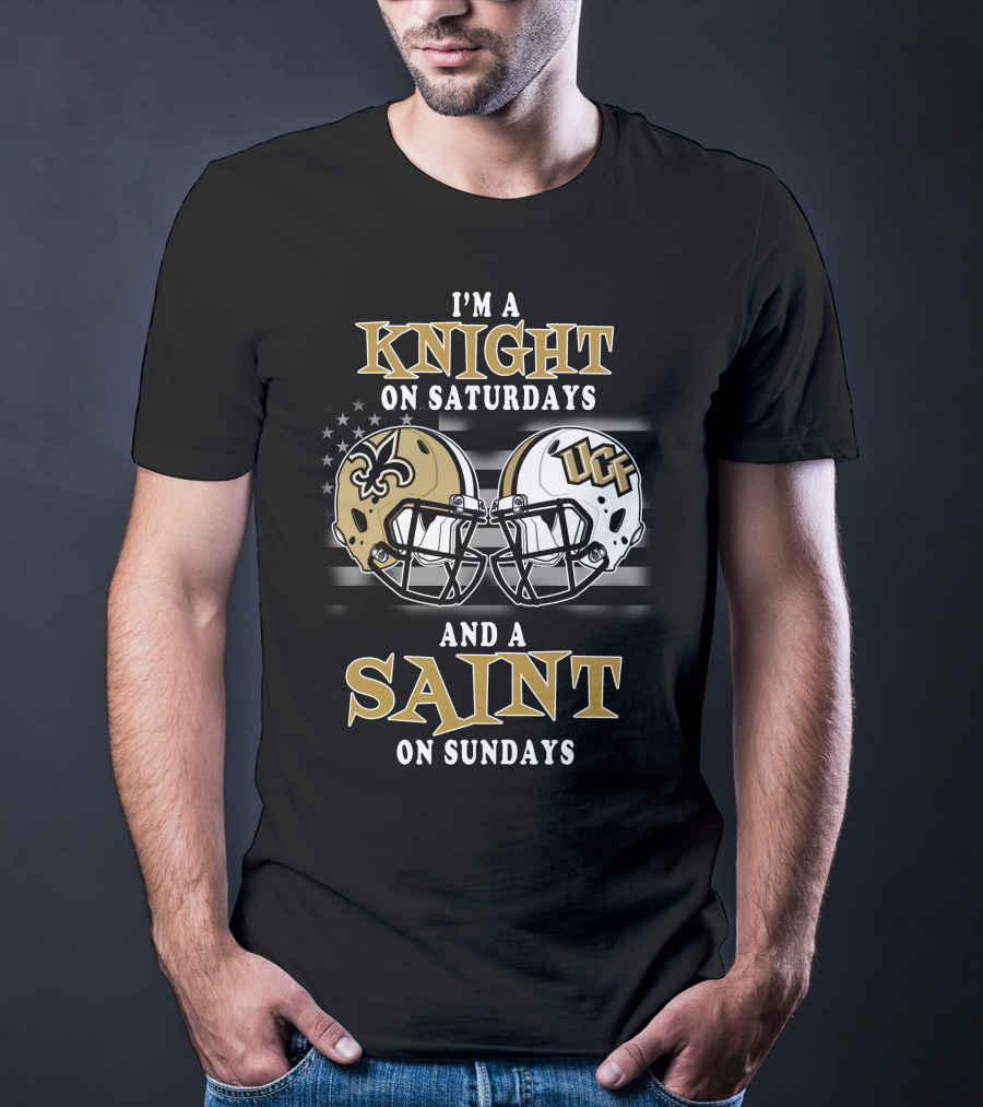 I'm A Knight On Saturdays And A Saint On Sundays Ucf Football Helmet Battle T-Shirt