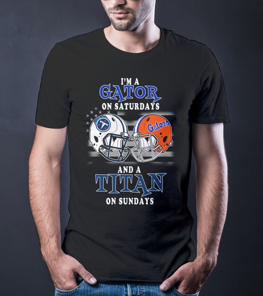 Gator On Saturdays Titan On Sundays Football Helmets T-Shirt