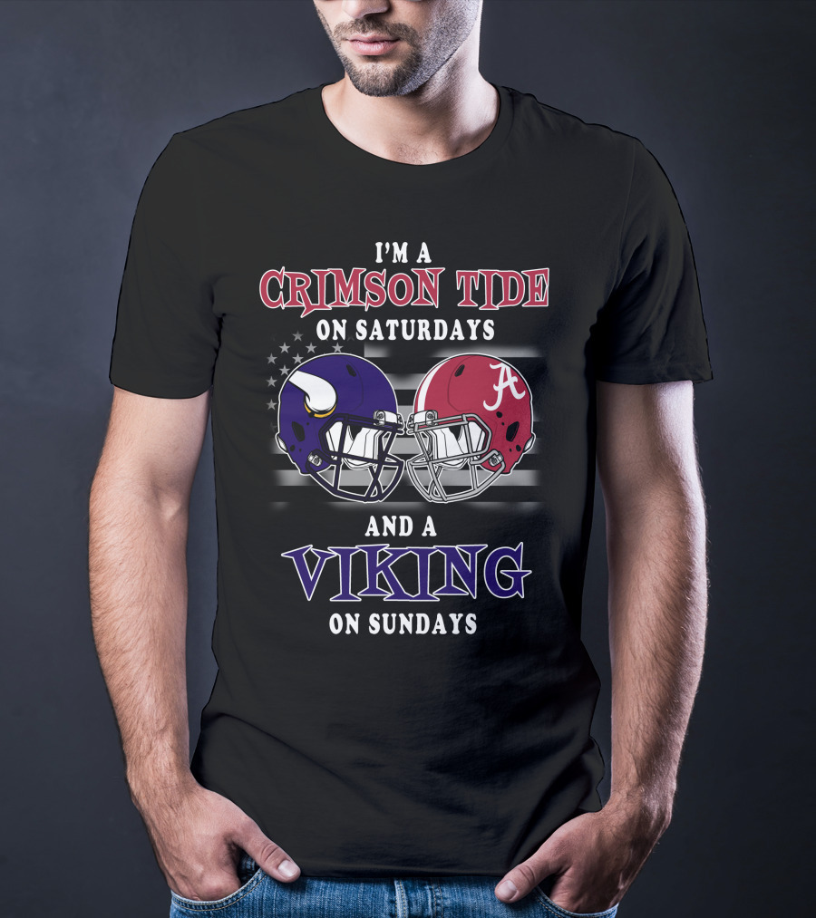 I'm A Crimson Tide On Saturdays And A Viking On Sundays T-Shirt