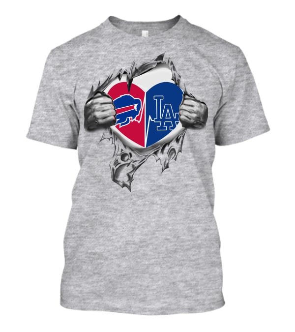 Buffalo Bills Los Angeles Dodgers Heart T-Shirt
