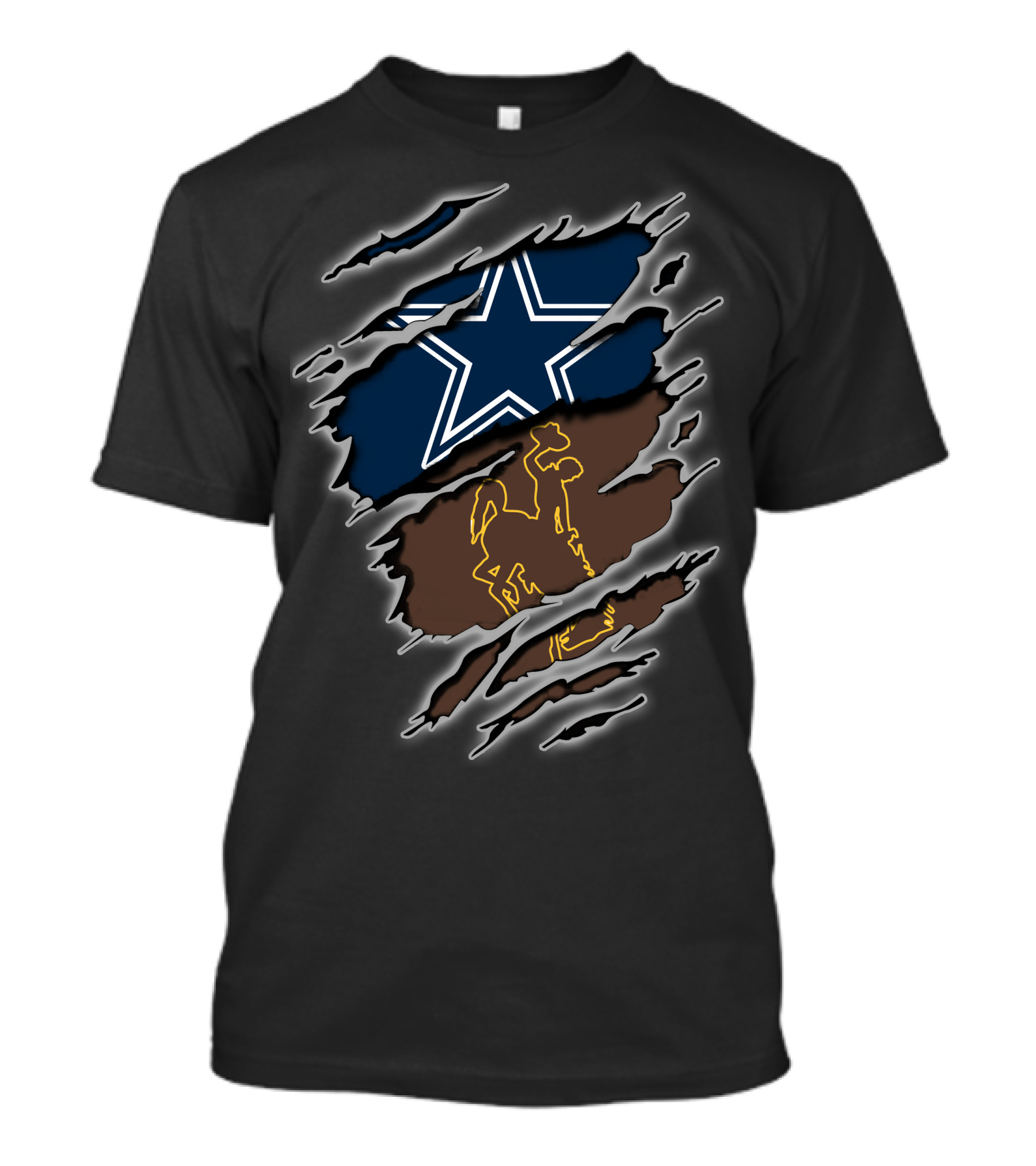 Dallas Cowboys Wyoming Bucking Horse Logo Star T-Shirt