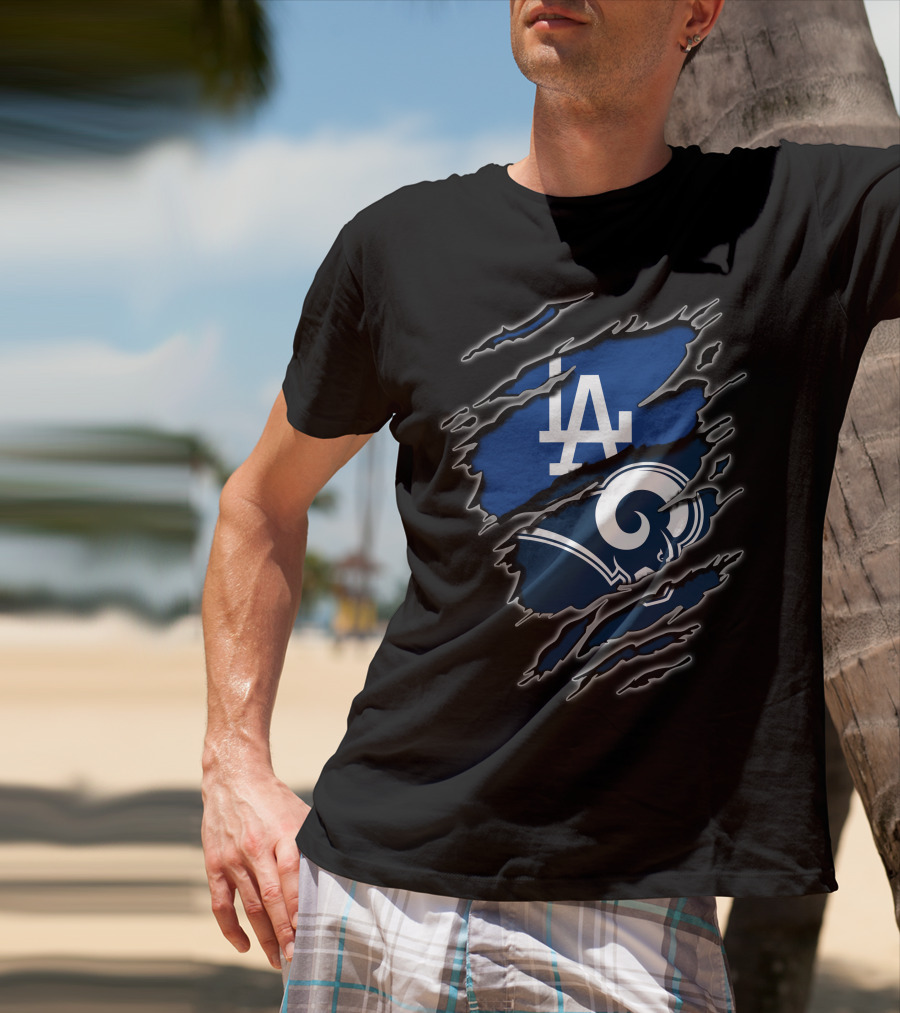 LA Dodgers Rams Logo Mashup T-Shirt