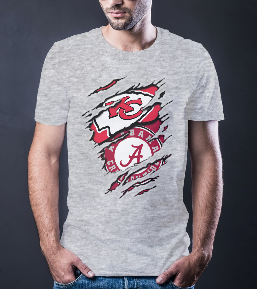 Alabama Crimson Tide Kansas City Chiefs Fan Crossover T-Shirt
