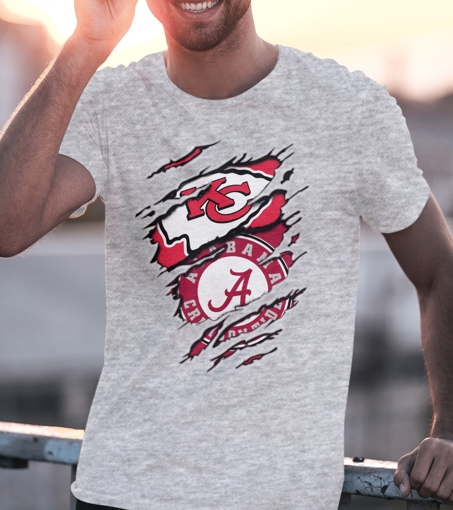 Alabama Crimson Tide Kansas City Chiefs Fan Crossover T-Shirt