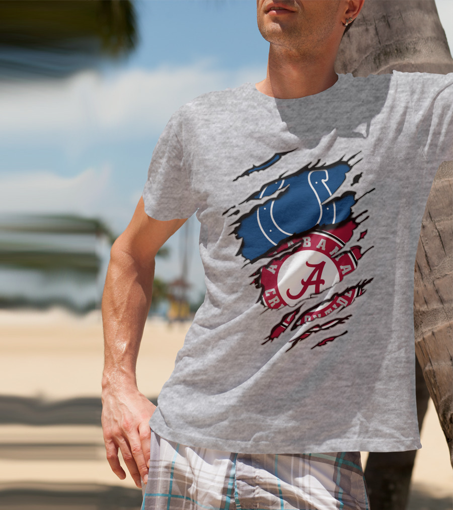 Alabama Crimson Tide Indianapolis Colts Torn T-Shirt
