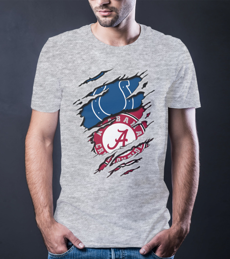 Alabama Crimson Tide Indianapolis Colts Torn T-Shirt