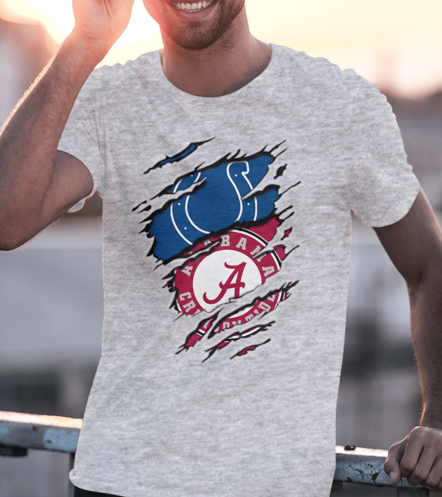 Alabama Crimson Tide Indianapolis Colts Torn T-Shirt