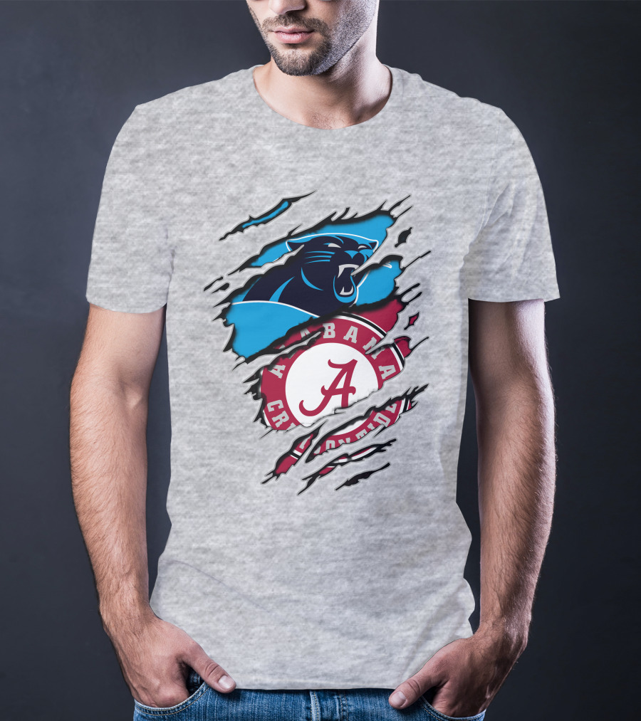 Alabama Crimson Tide Carolina Panthers Crossover T-Shirt