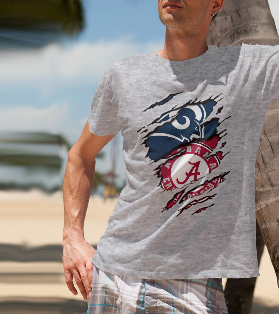 Alabama Crimson Tide Meets Los Angeles Rams Iconic Blend T-Shirt