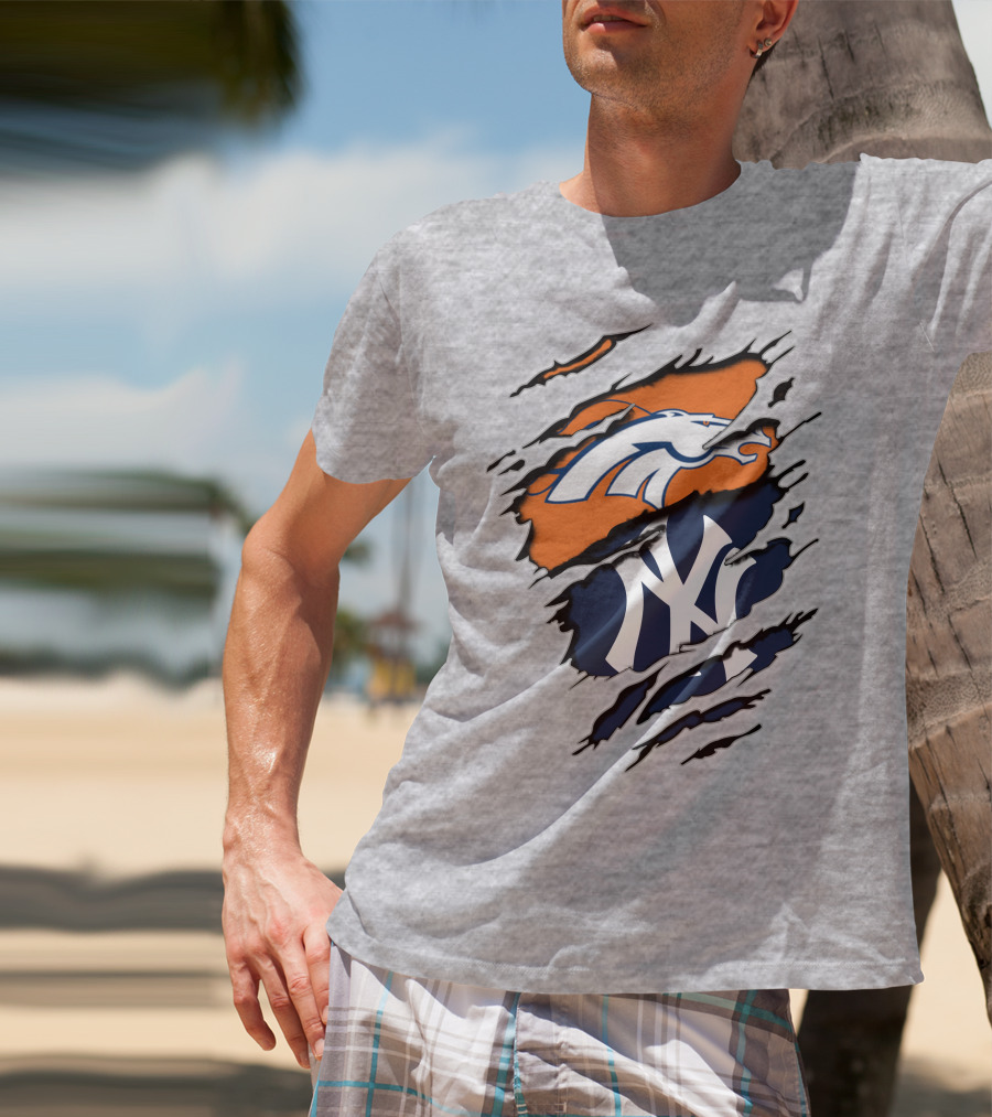 Broncos Yankees Logo Mashup T-Shirt