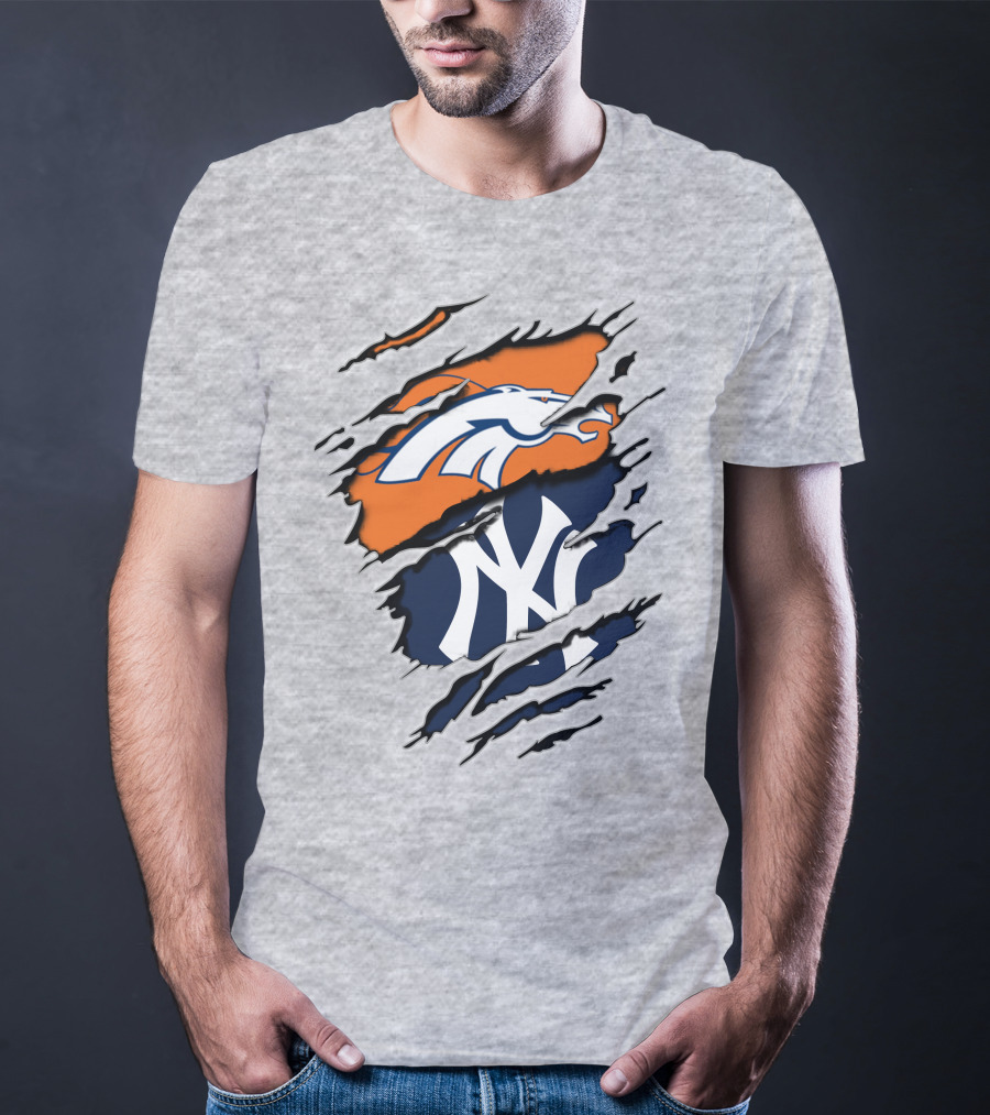 Broncos Yankees Logo Mashup T-Shirt