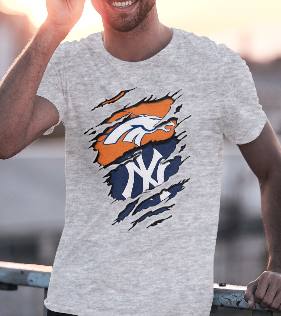 Broncos Yankees Logo Mashup T-Shirt