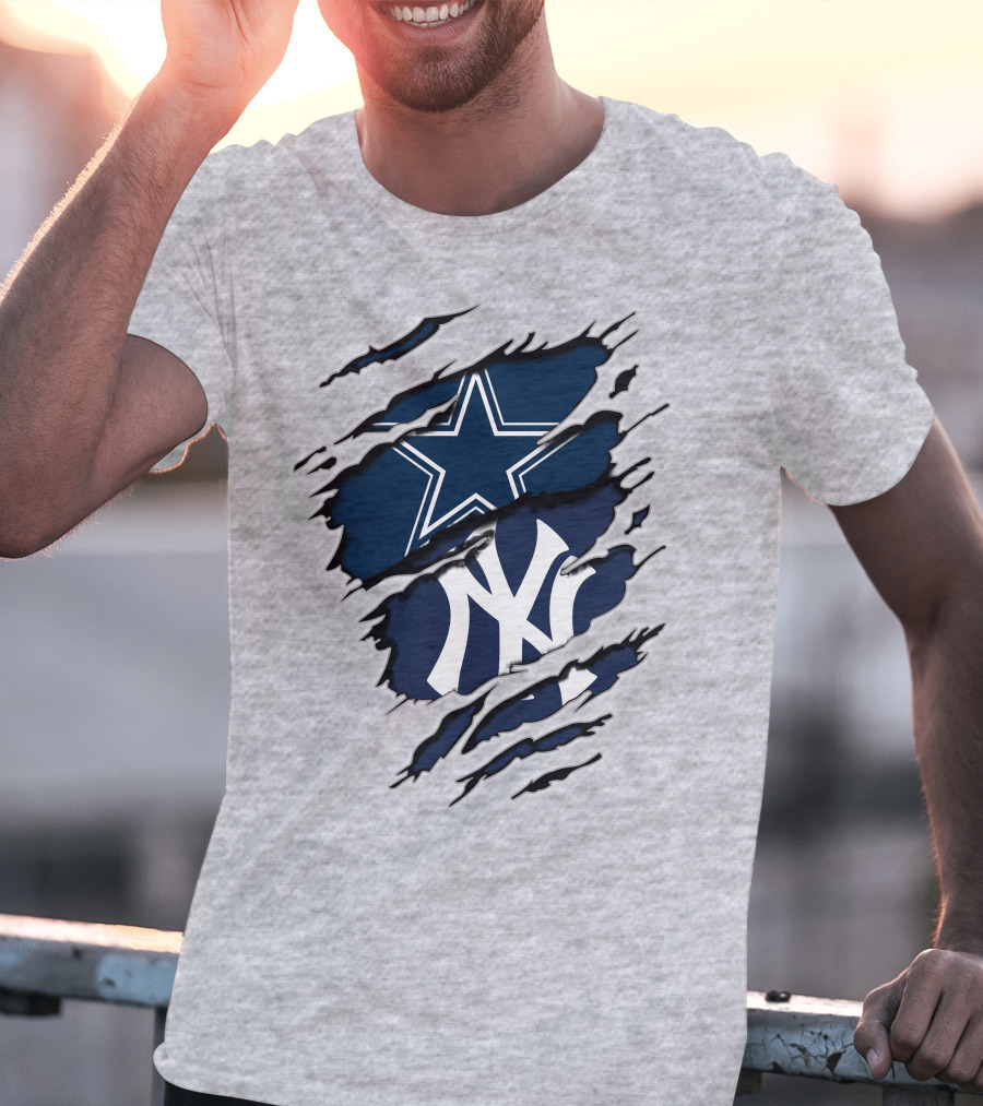 Cowboys Yankees Star And NY Interlocking T-Shirt