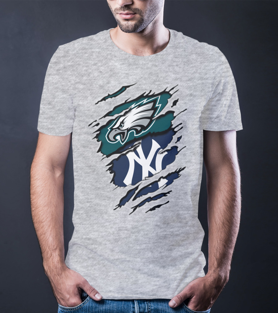 Philadelphia Eagles New York Yankees Fan Crossover T-Shirt