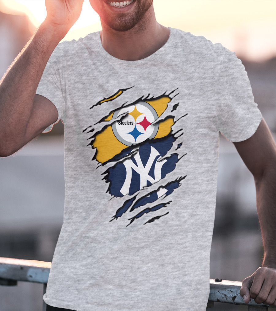 Steelers Yankees Dual Logo Fusion T-Shirt