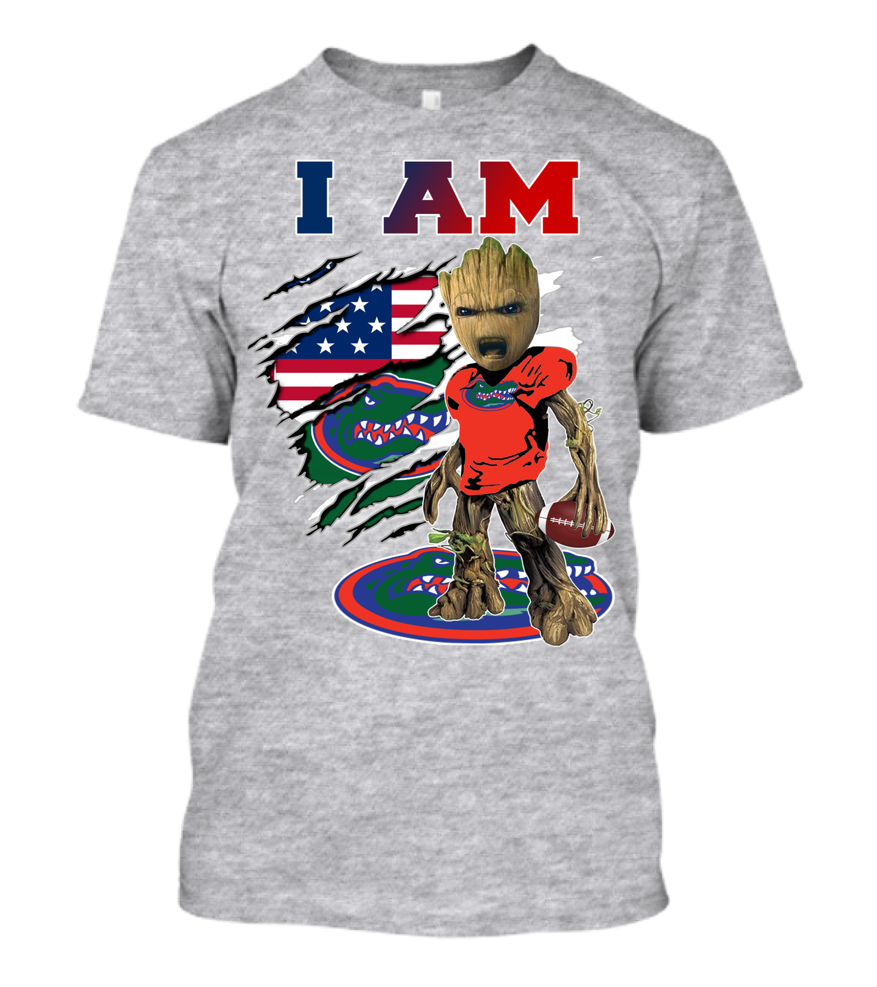 I Am Florida Gators Groot Football American Flag T-Shirt