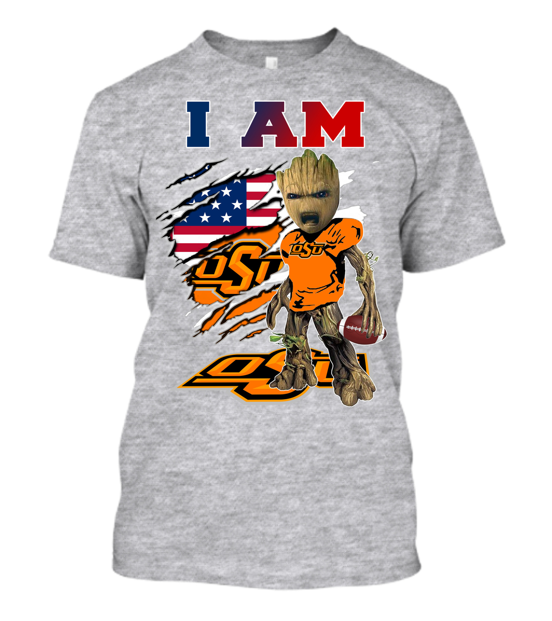 I Am Osu American Football Groot Guardians Oklahoma State University T-Shirt