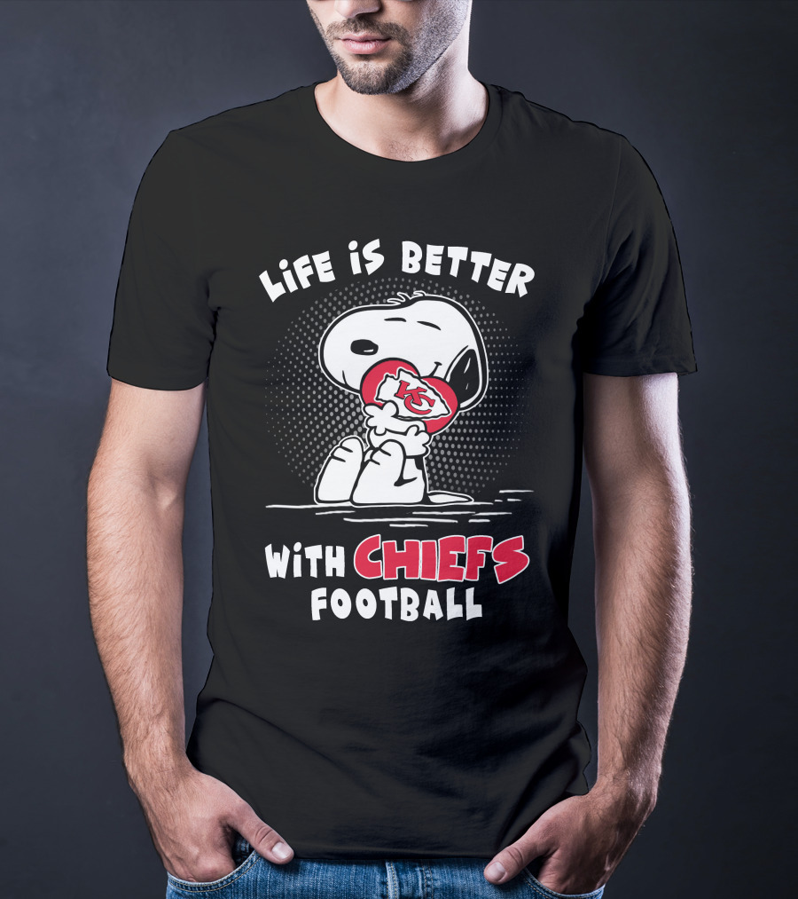 Life Is Better With Chiefs Football Snoopy Chiefs T-Shirt