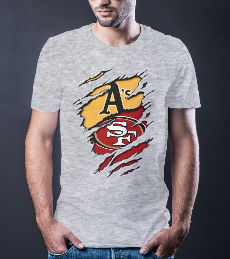 Sf 49ers Oakland Athletics Team Logos T-Shirt