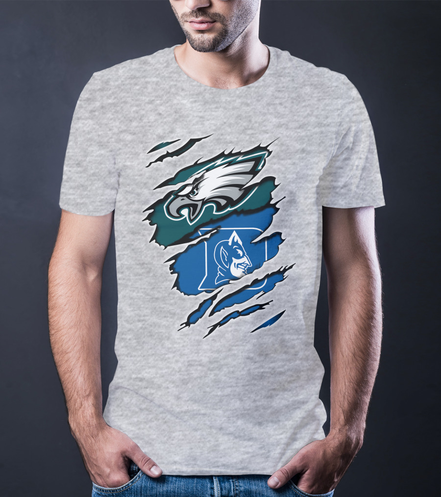 Eagles Duke Blue Devils Ripped Claw T-Shirt
