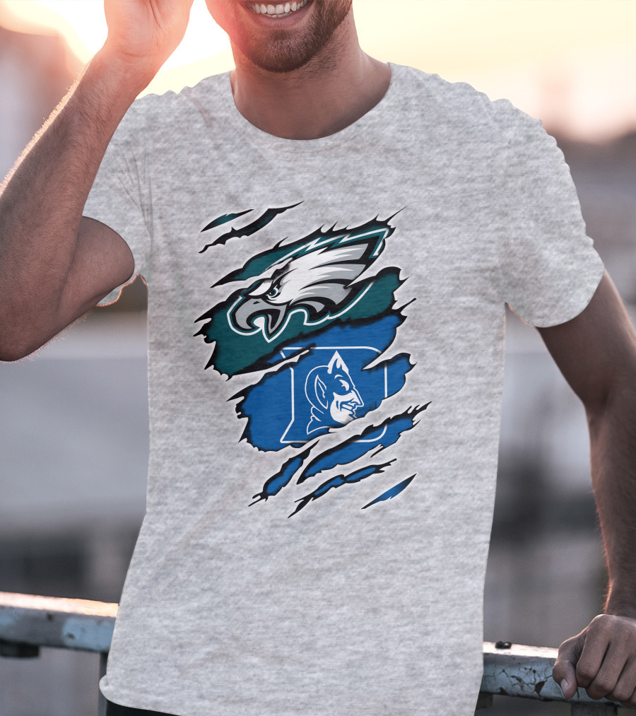 Eagles Duke Blue Devils Ripped Claw T-Shirt