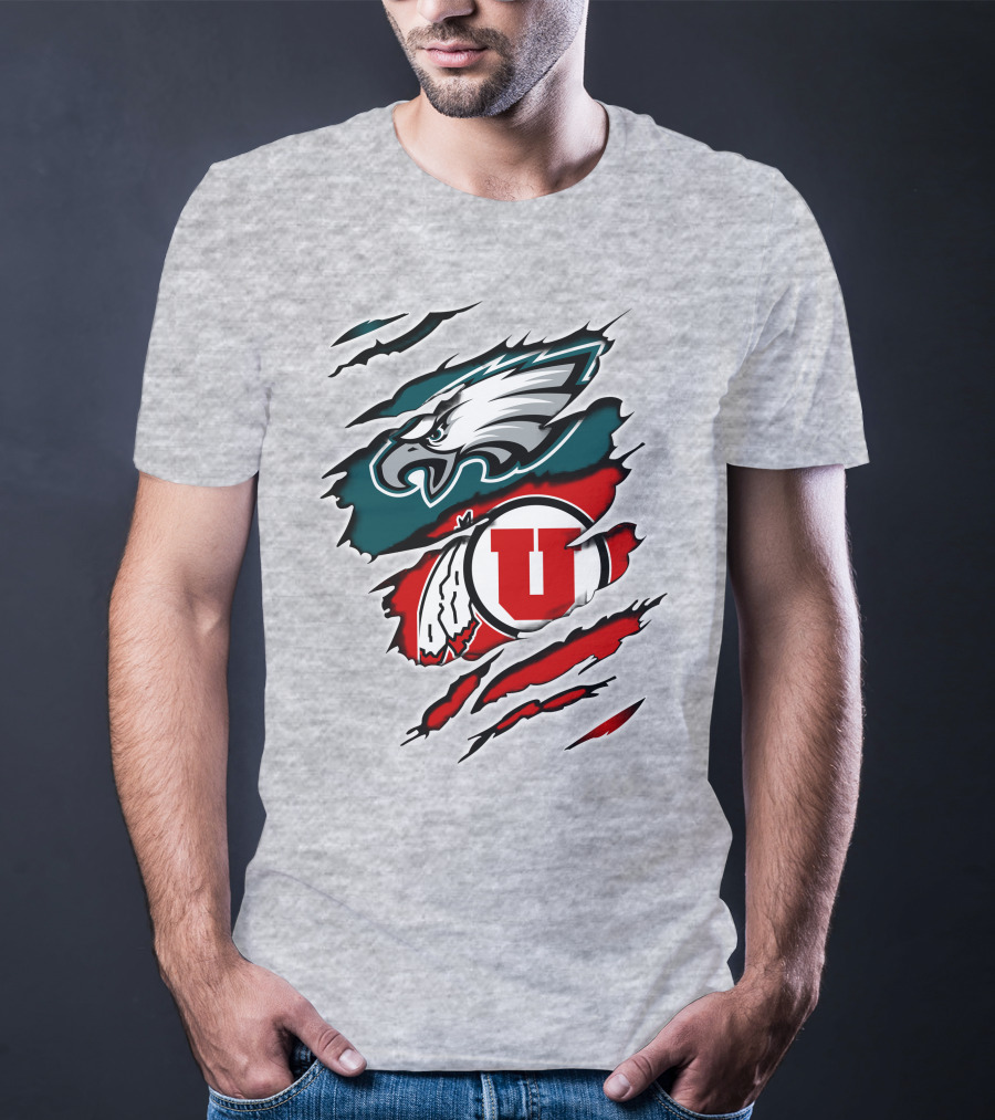 Philadelphia Eagles Utah Utes Claw Marks T-Shirt