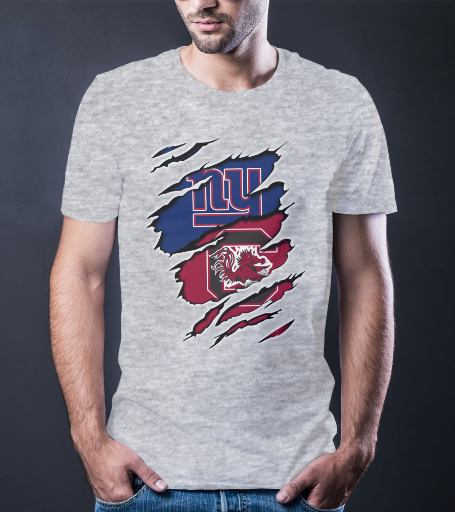 New York Giants South Carolina Gamecocks Rip Claw Marks Sports Crossover T-Shirt