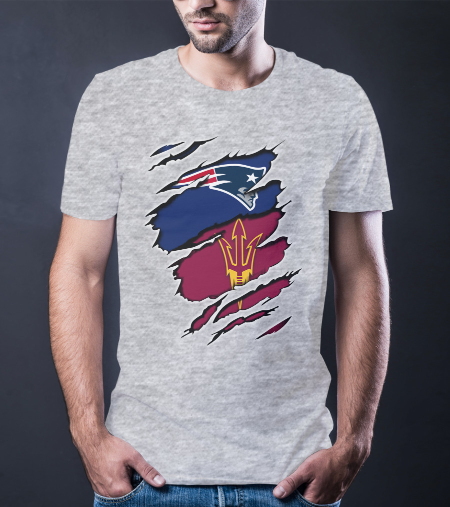 Patriots Asu New England Sun Devils Football Fusion T-Shirt