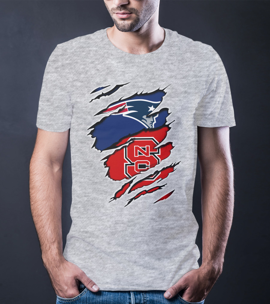 Patriots NC State Wolfpack Claw Logo Mashup T-Shirt