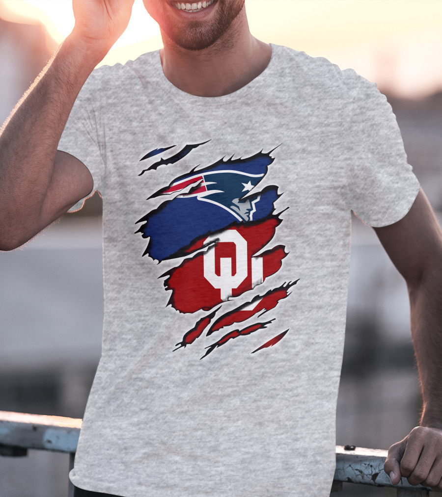 Patriots Sooners OU Logo Under Patriots Emblem T-Shirt