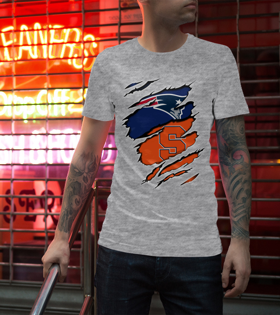 Patriots Syracuse S Logo Ripped Effect T-Shirt