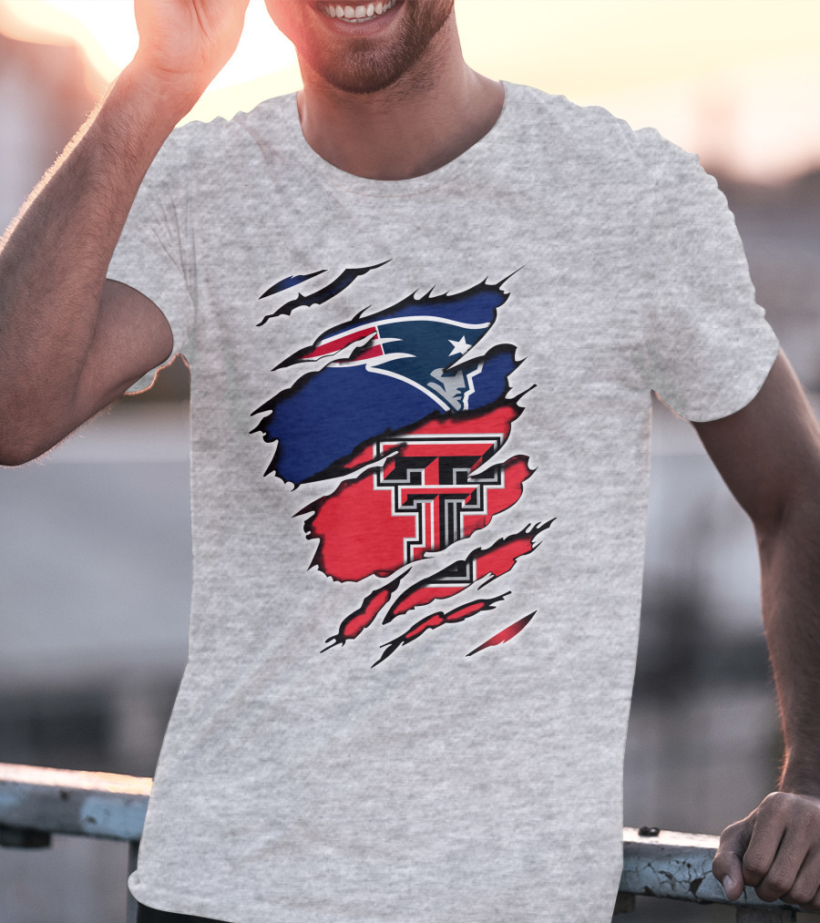 Patriots Texas Tech Dual Logo Fusion T-Shirt