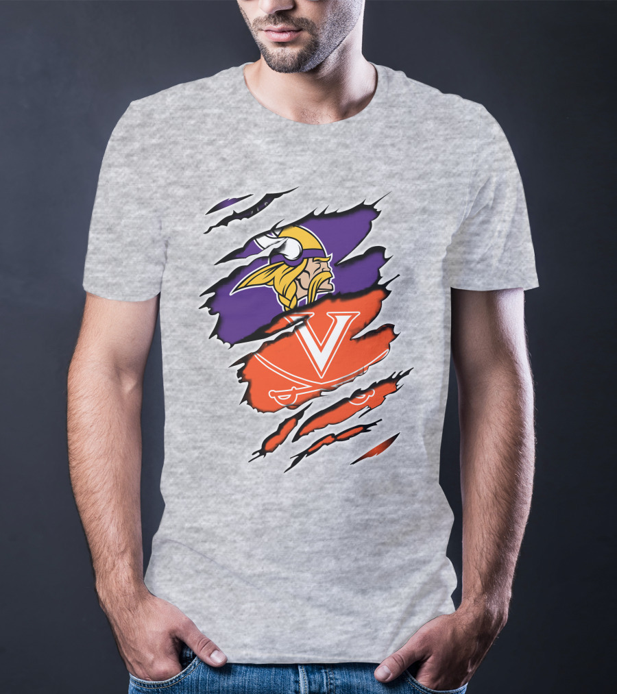 Minnesota Vikings Virginia Cavaliers Crossover T-Shirt