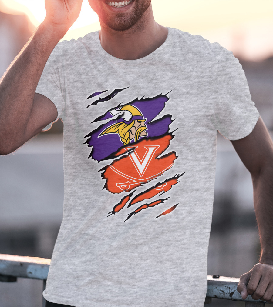 Minnesota Vikings Virginia Cavaliers Crossover T-Shirt