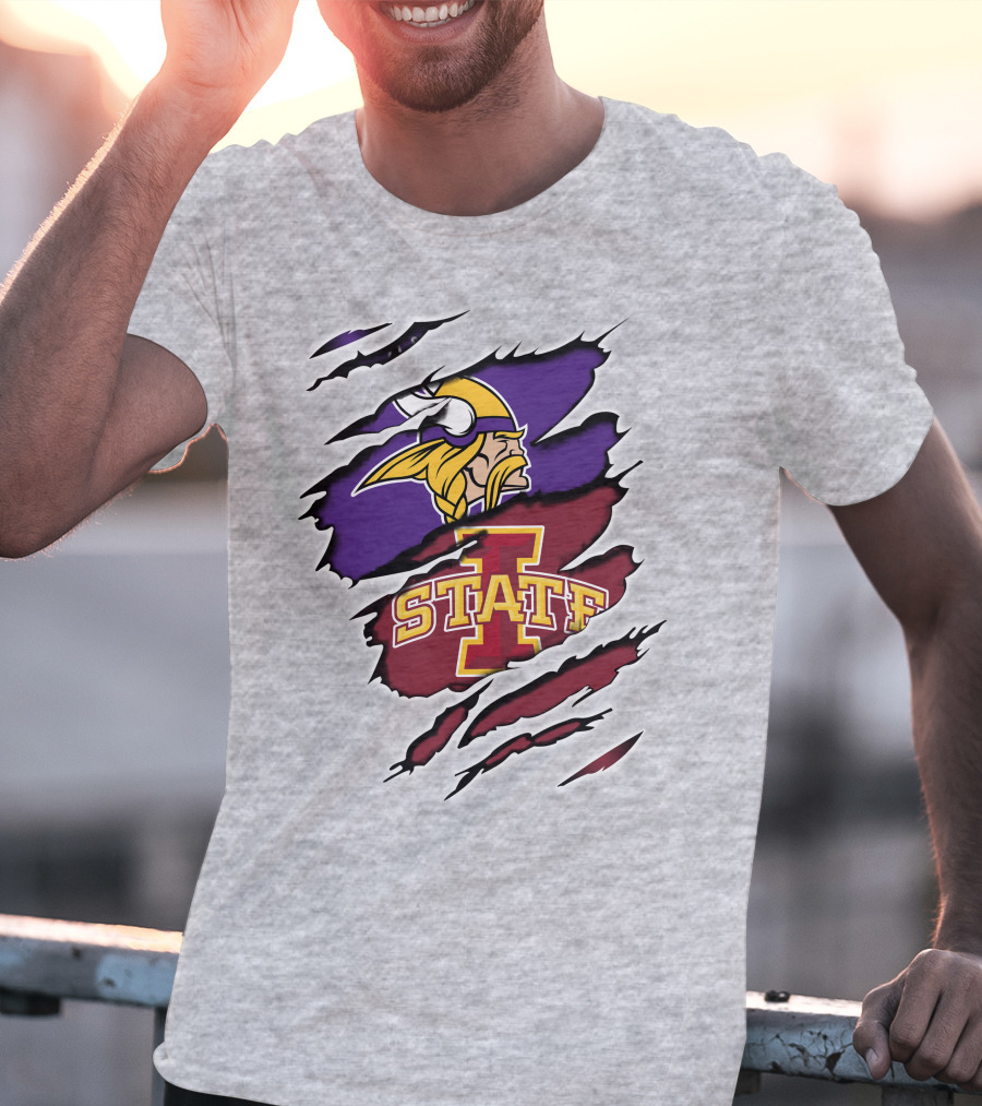 Minnesota Vikings And Iowa State Cyclones Fusion T-Shirt
