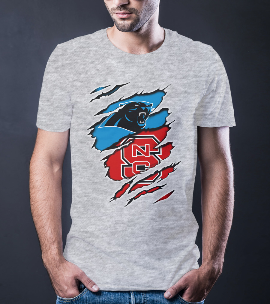 Carolina Panthers NC State Wolfpack Claw Marks T-Shirt