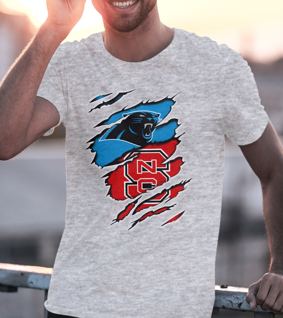 Carolina Panthers NC State Wolfpack Claw Marks T-Shirt