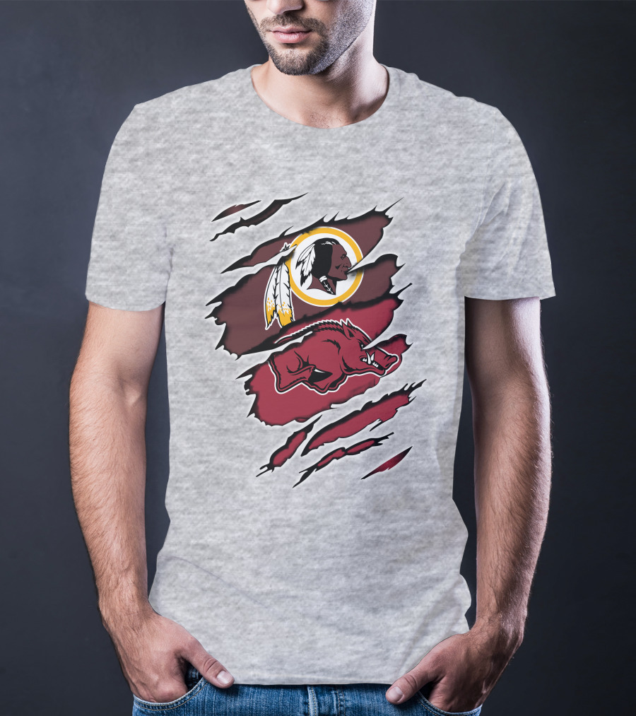 Redskins And Arkansas Razorbacks Claw T-Shirt