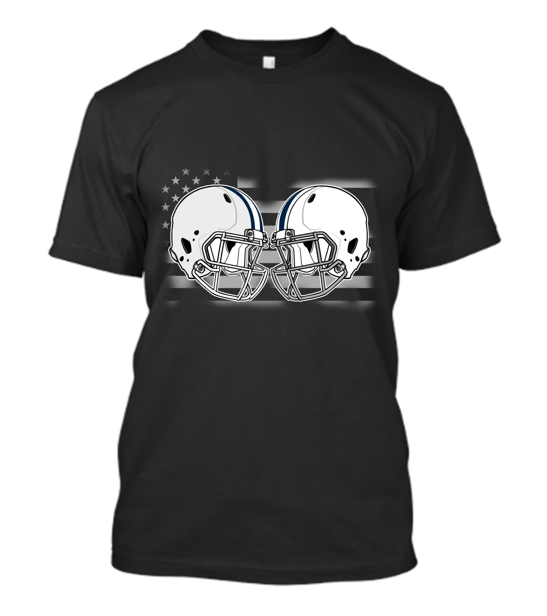 Cow Cava American Football Helmets United States Flag T-Shirt