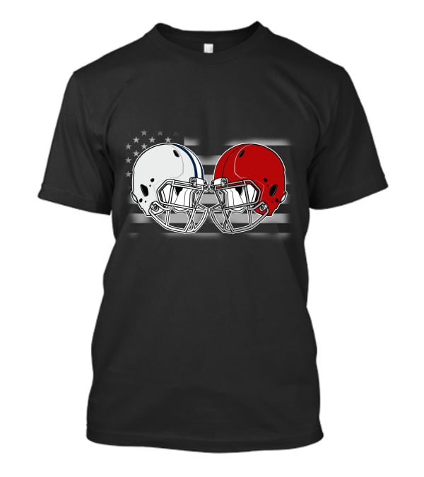 American Flag Football Helmets Clash T-Shirt