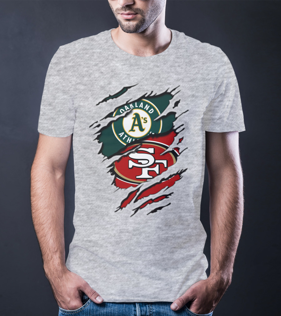 Oakland Athletics And San Francisco 49ers Logo Mashup T-Shirt