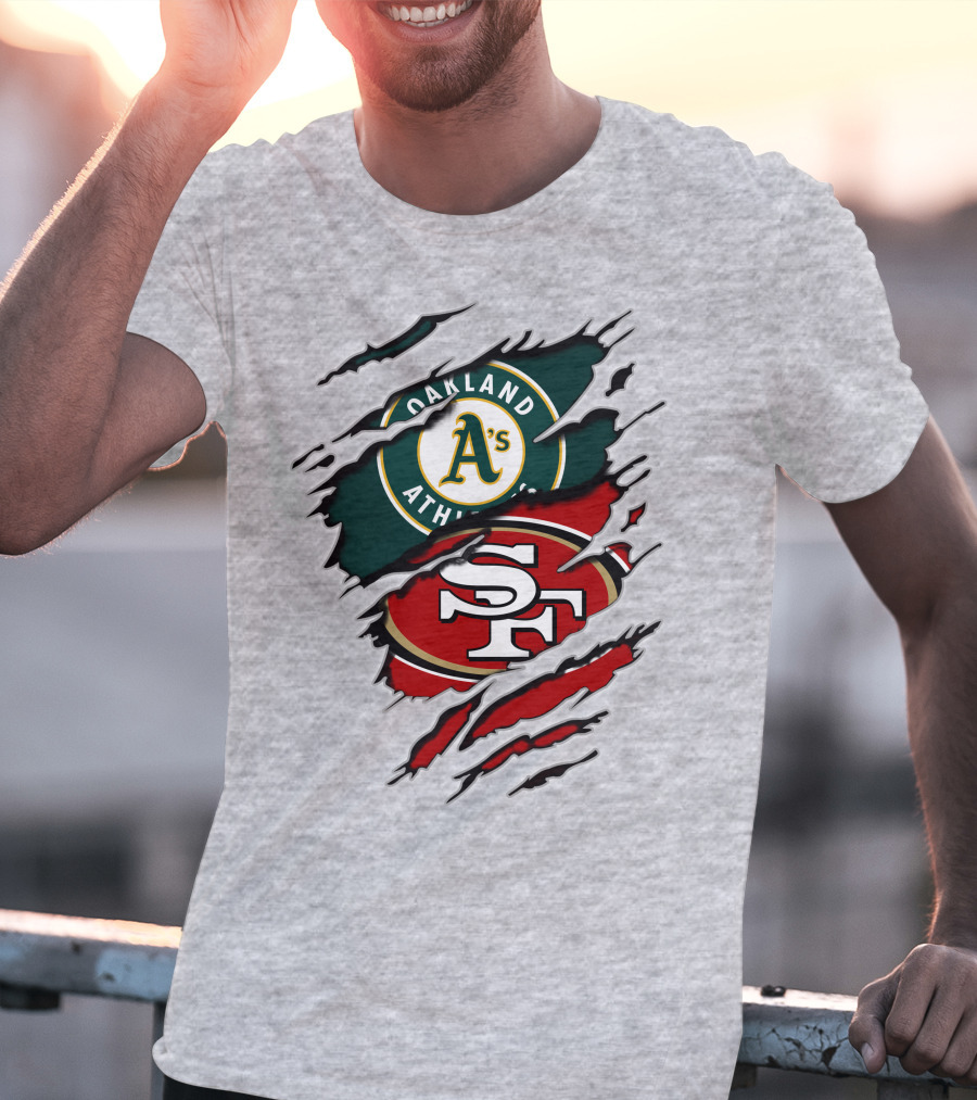 Oakland Athletics And San Francisco 49ers Logo Mashup T-Shirt
