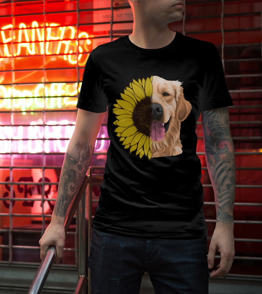 Golden Retriever Sunflower Fusion T-Shirt