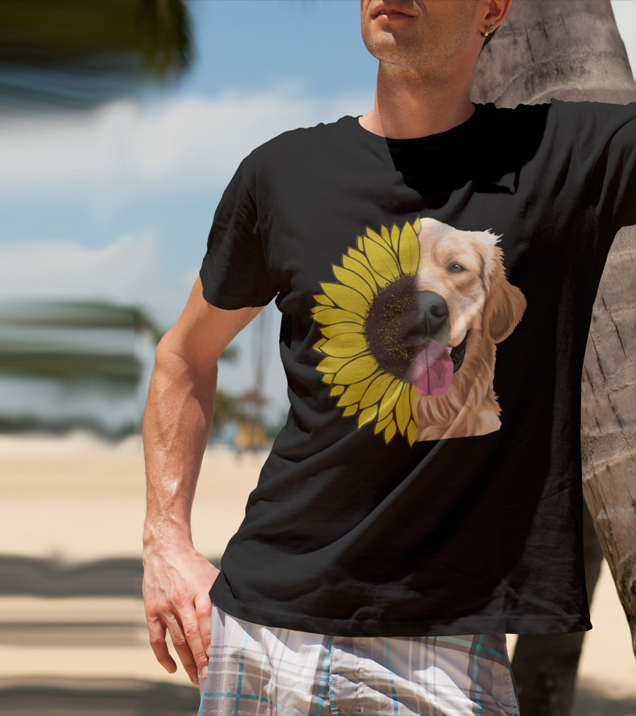 Golden Retriever Sunflower Fusion T-Shirt