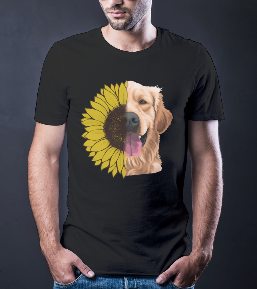 Golden Retriever Sunflower Fusion T-Shirt