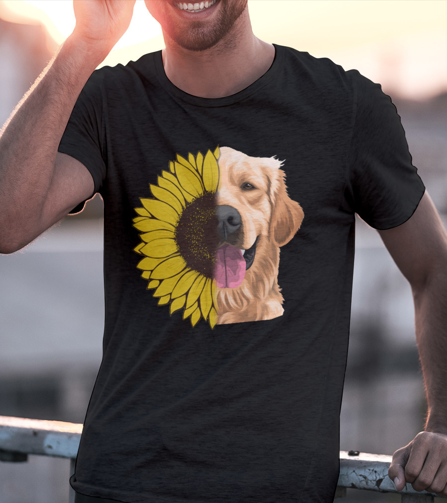 Golden Retriever Sunflower Fusion T-Shirt