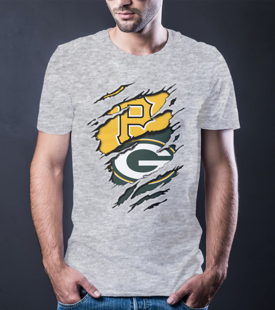 Pirates And Packers Dual Logo Mashup T-Shirt