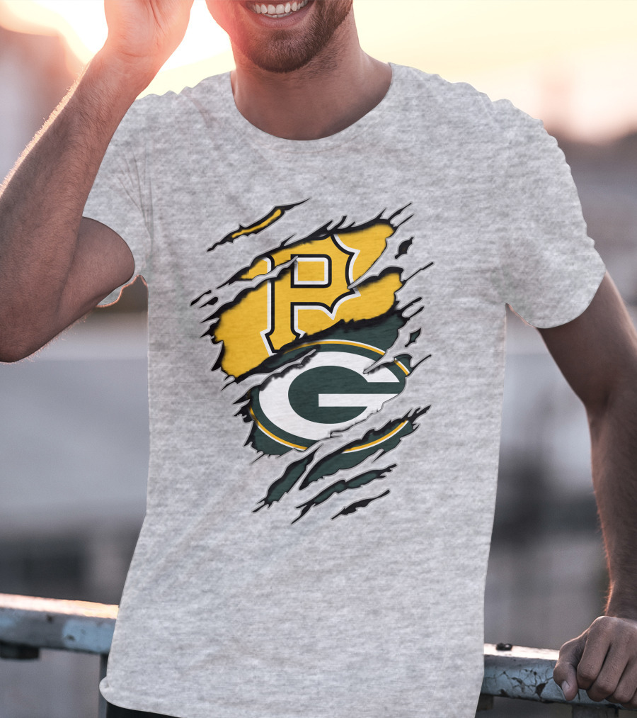 Pirates And Packers Dual Logo Mashup T-Shirt