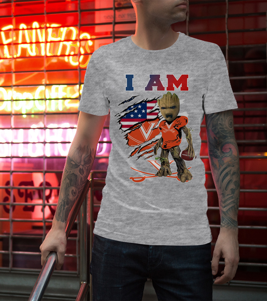 I Am American Football Cavaliers Virginia Groot T-Shirt